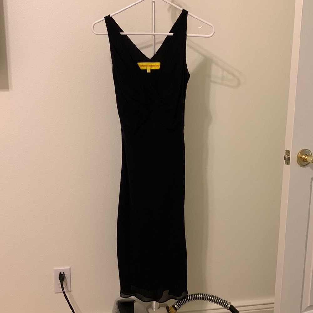 Catherine Malandrino black silk cocktail dress. Size 2.